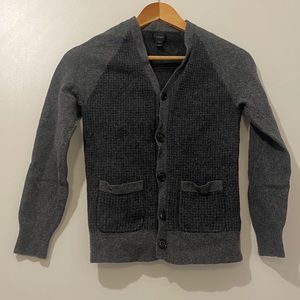 J Crew gray wool cardigan. Size medium.